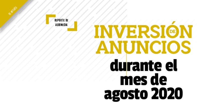 Inversión de anuncios durante el mes de agosto 2020