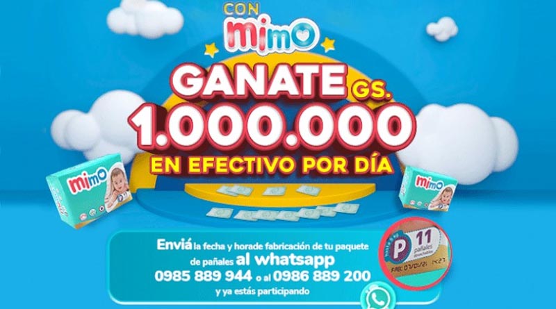 Pañales Mimo regala un millón de guaraníes por día