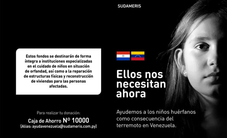 Ellos nos necesitan ahora: Sudameris impulsa una campaña de donación para niños huérfanos en Venezuela.